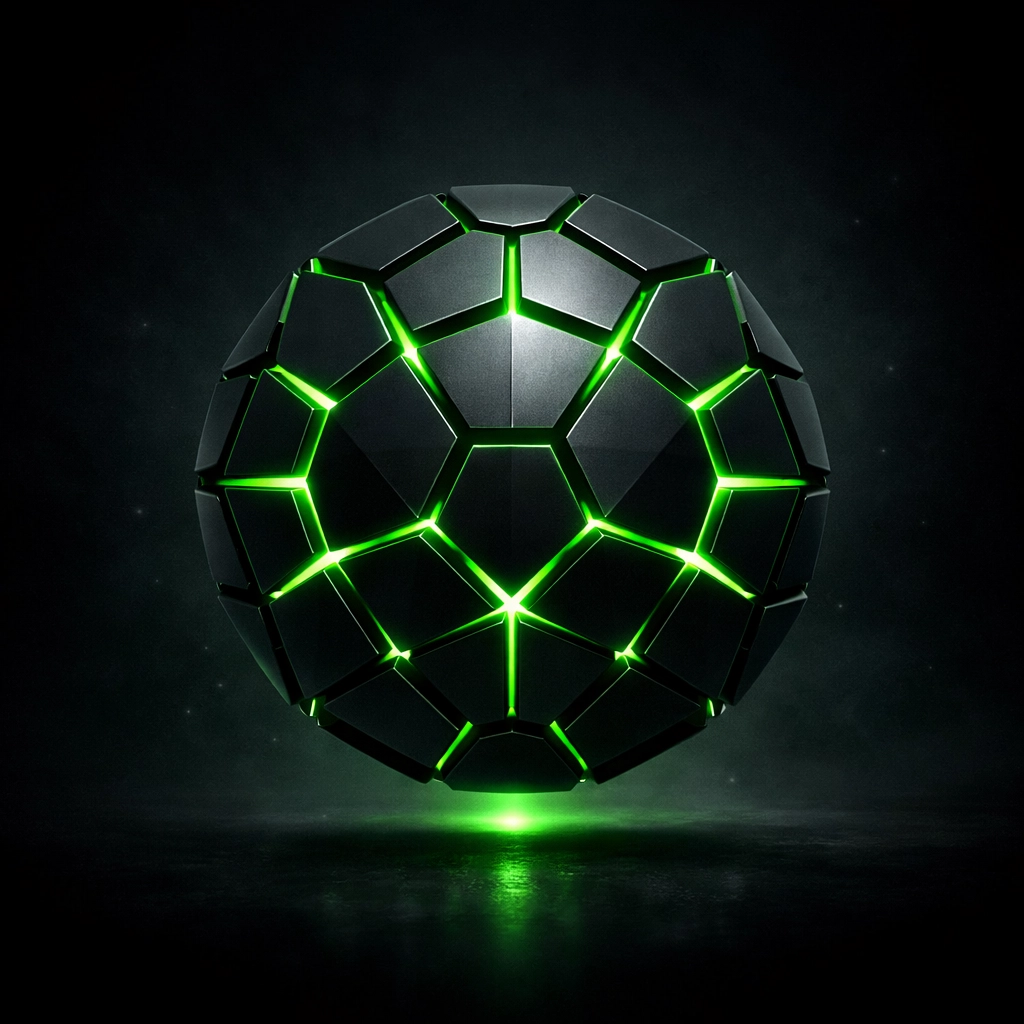 A futuristic powerhouse core representing the 25-field SEO template for San Diego painting business listings.