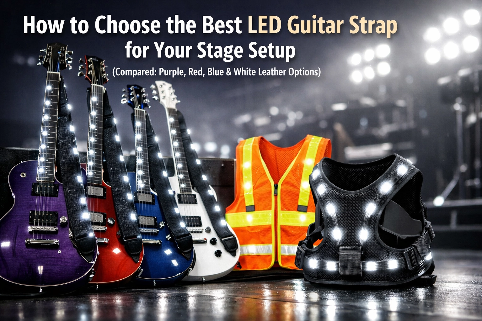 [HERO] How to Choose the Best LED Guitar Strap for Your Stage Setup (Compared: Purple, Red, Blue & White Leather Options)