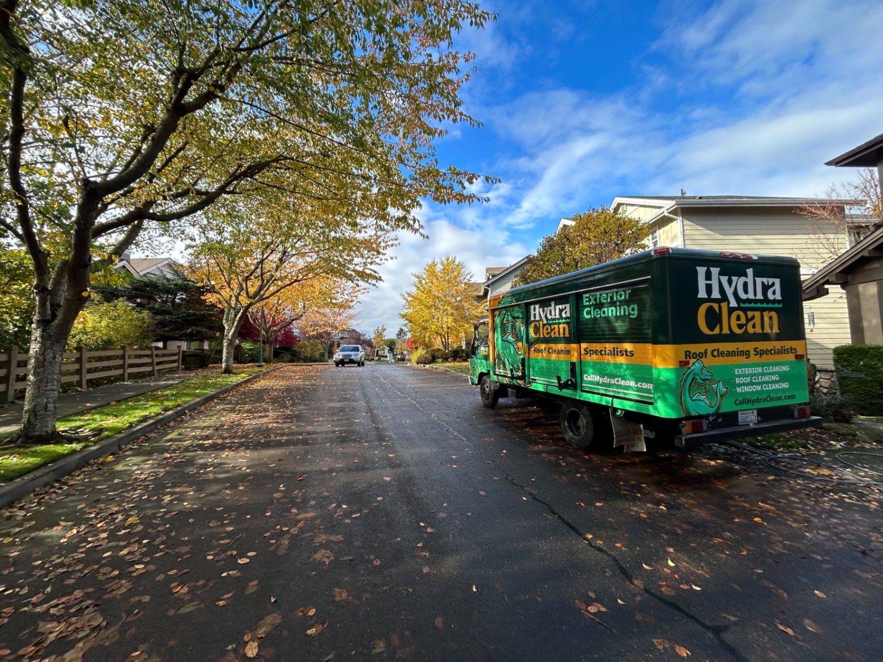 Hydra Clean truck in a neighborhood