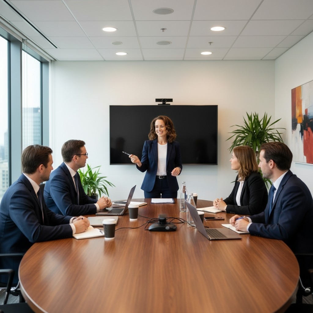 Business Leader Leading Meeting