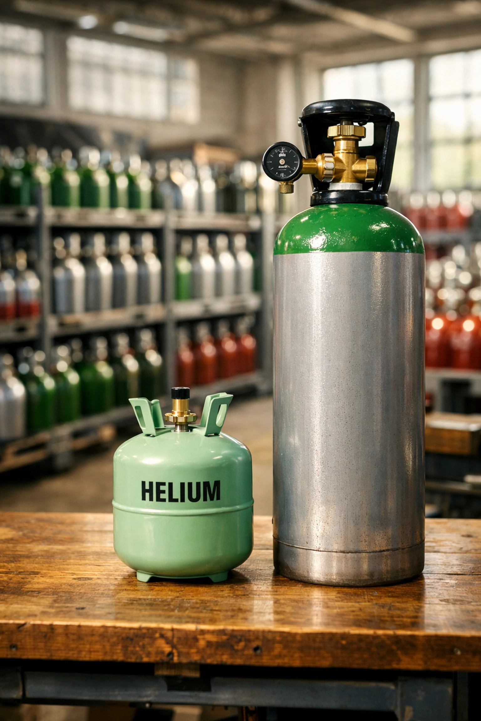 Disposable and refillable gas cylinders side by side showing size comparison for UK customers