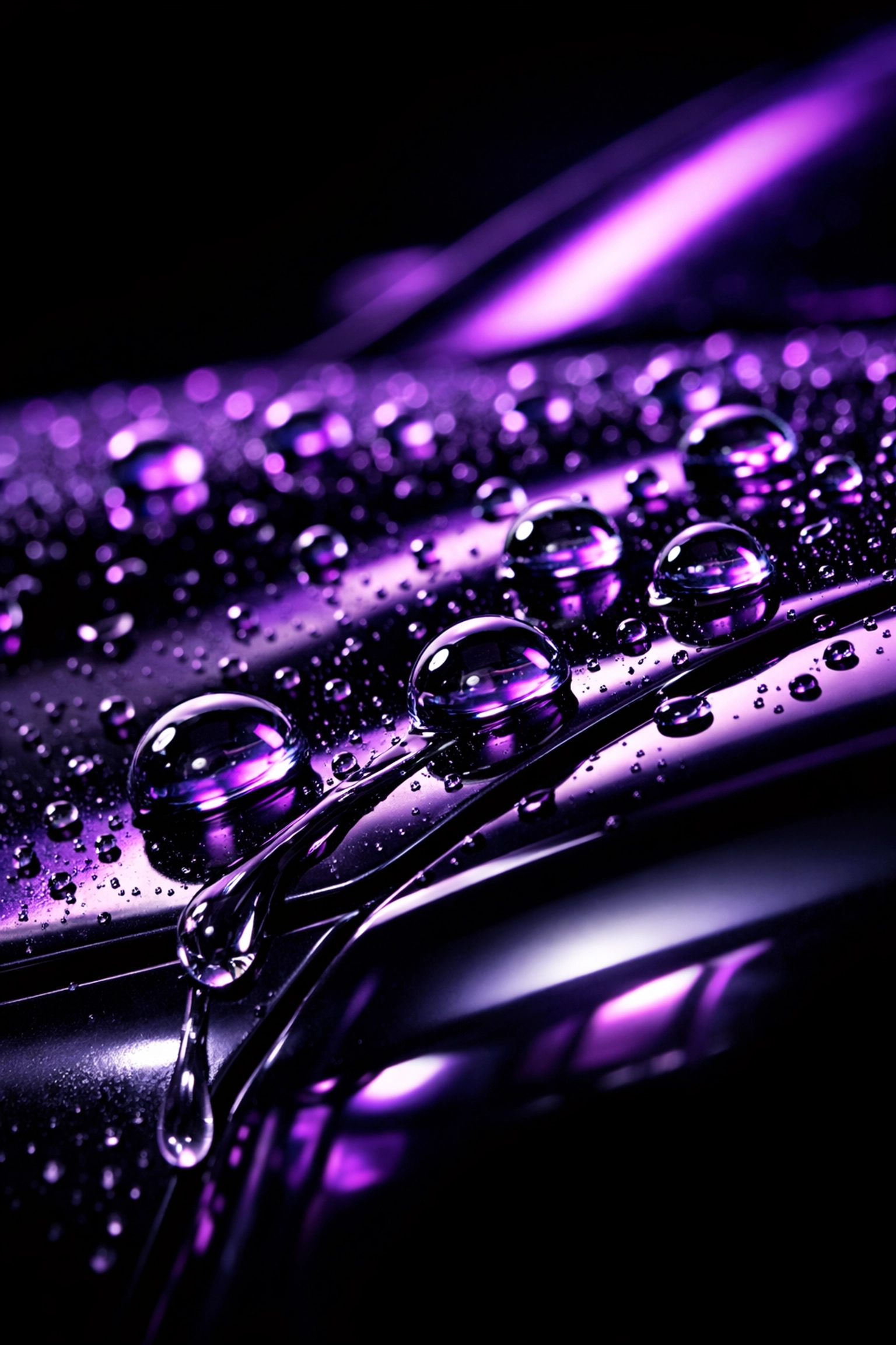 Water beading on ceramic coated car paint showing hydrophobic protection