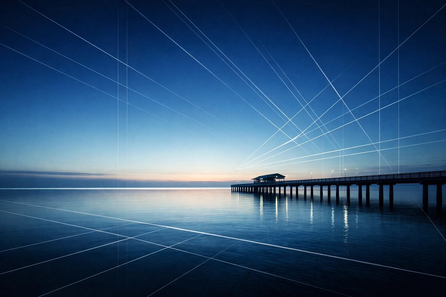 Sunrise over a coastal pier in Hampton Roads, representing navigation through Virginia family law and visitation.