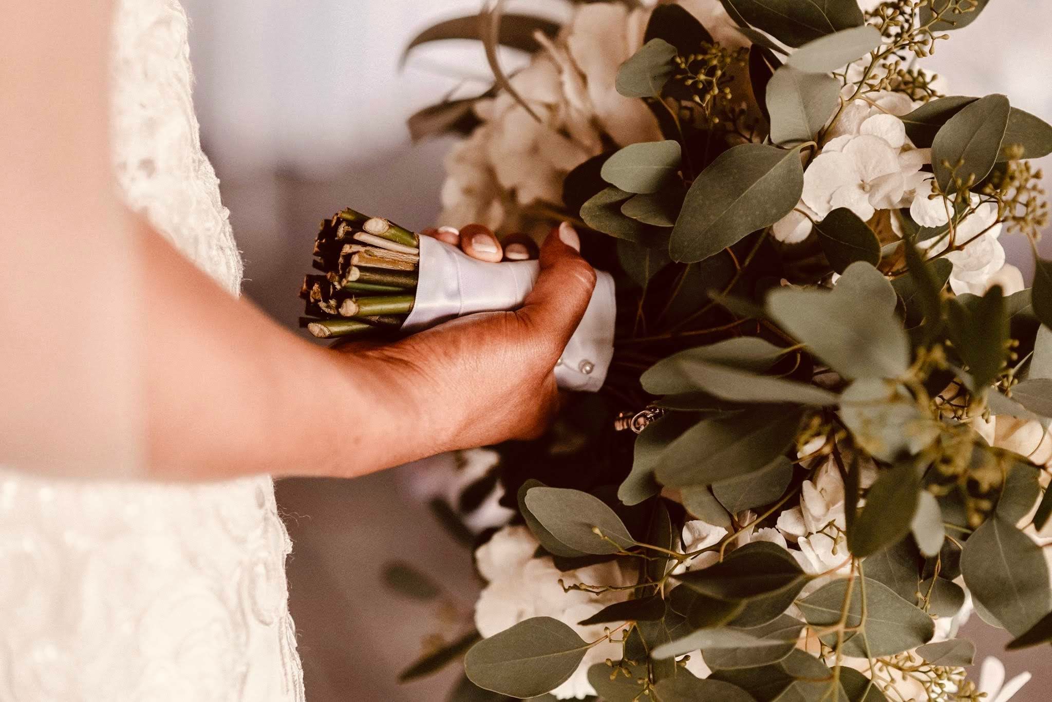 Bridal bouquet detail highlighting quality, texture and personal styling