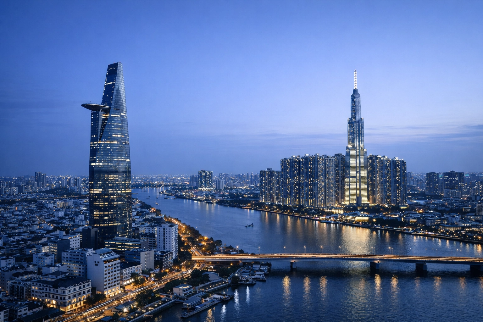 Modern Ho Chi Minh City skyline representing Vietnam's QDMTT and foreign investment environment.