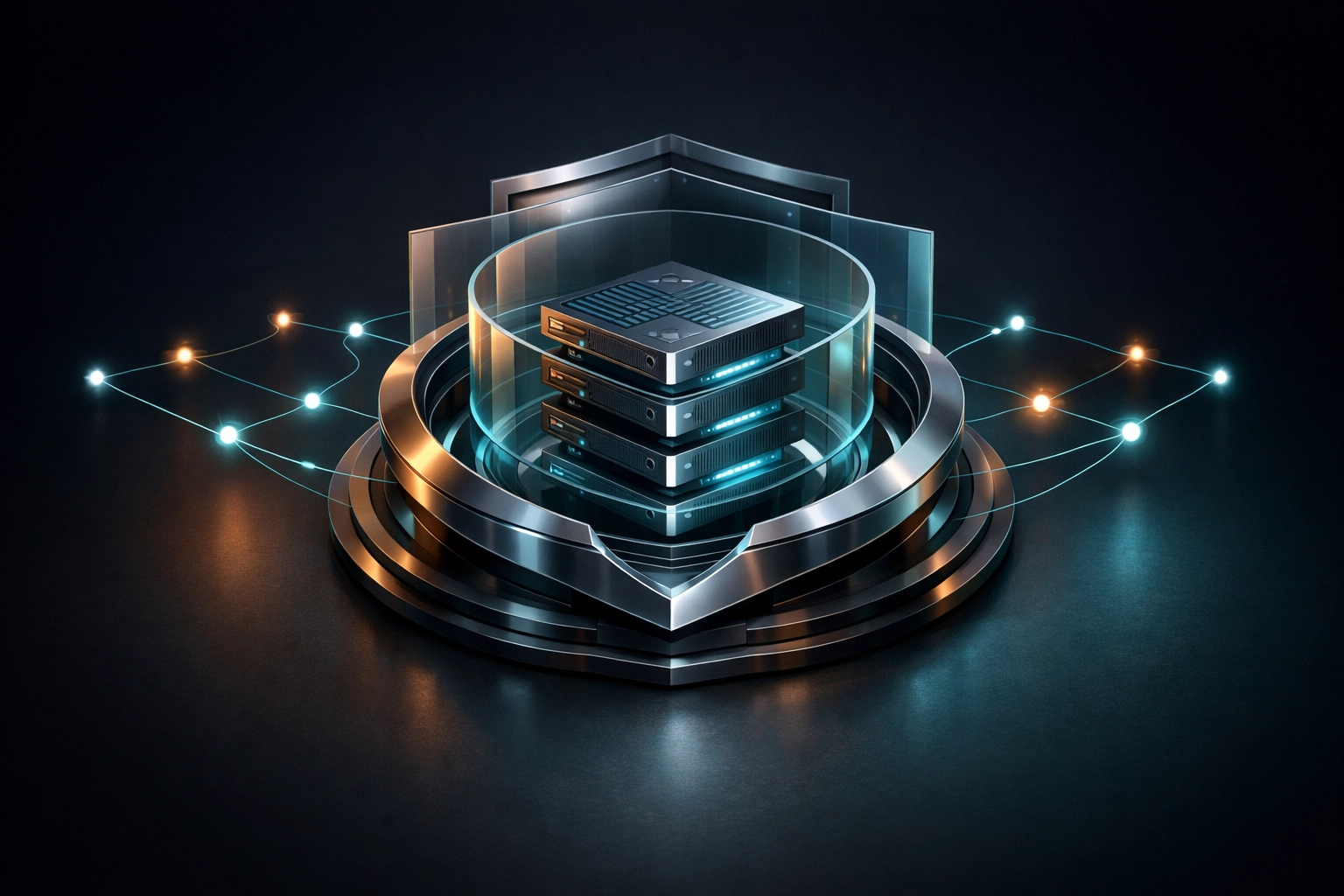 Enterprise-grade cloud security layers protecting a WordPress stack