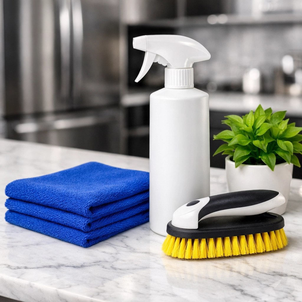 Eco-friendly supplies and microfiber cloths used for professional house cleaning Ashby MA by The Cleaning Ninjas.
