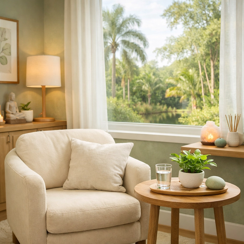 The comfortable and welcoming consultation area at Melbourne TMJ and Orofacial Pain Center.