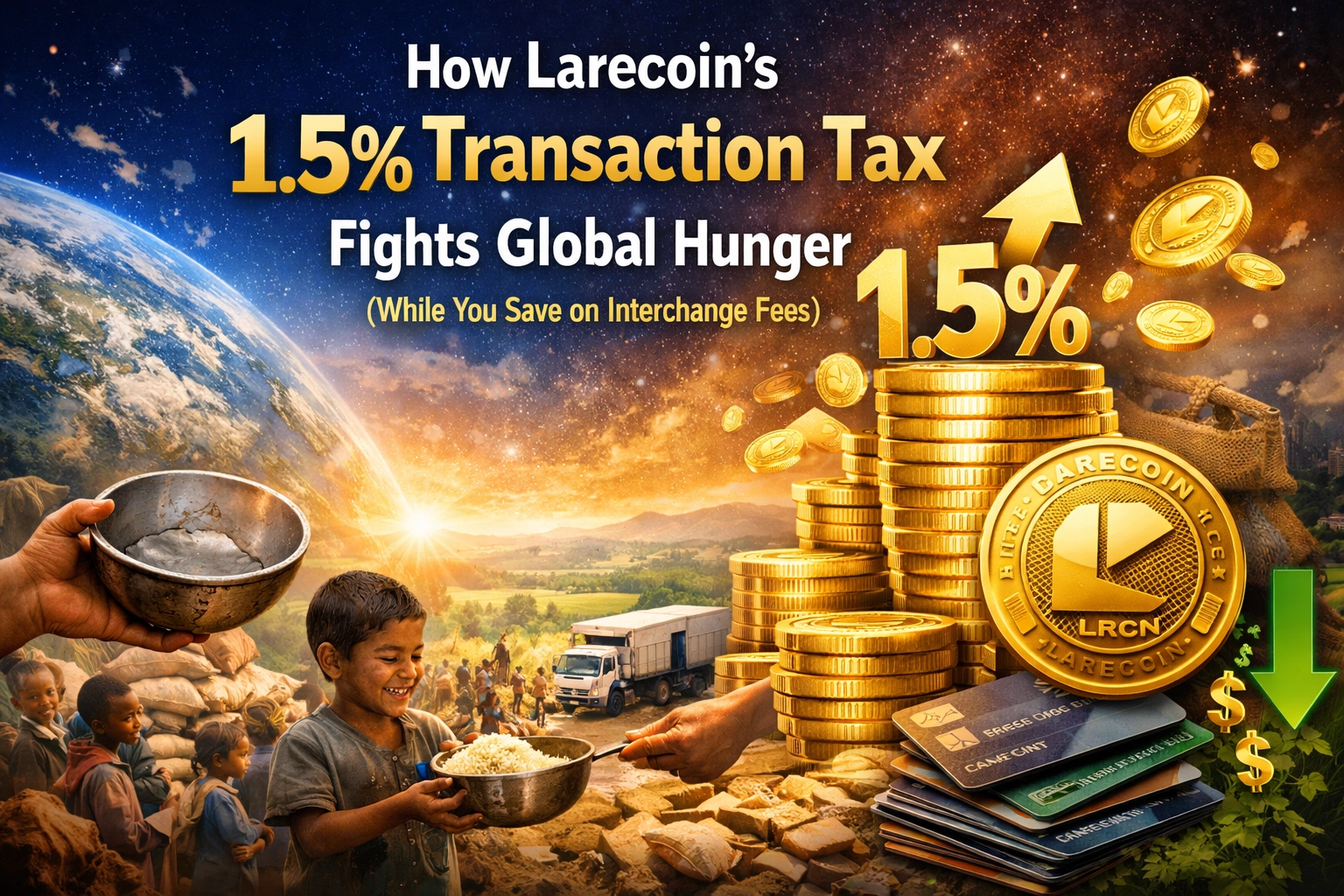 How Larecoin's 1.5% Transaction Tax Fights Global Hunger (While You Save on Interchange Fees)