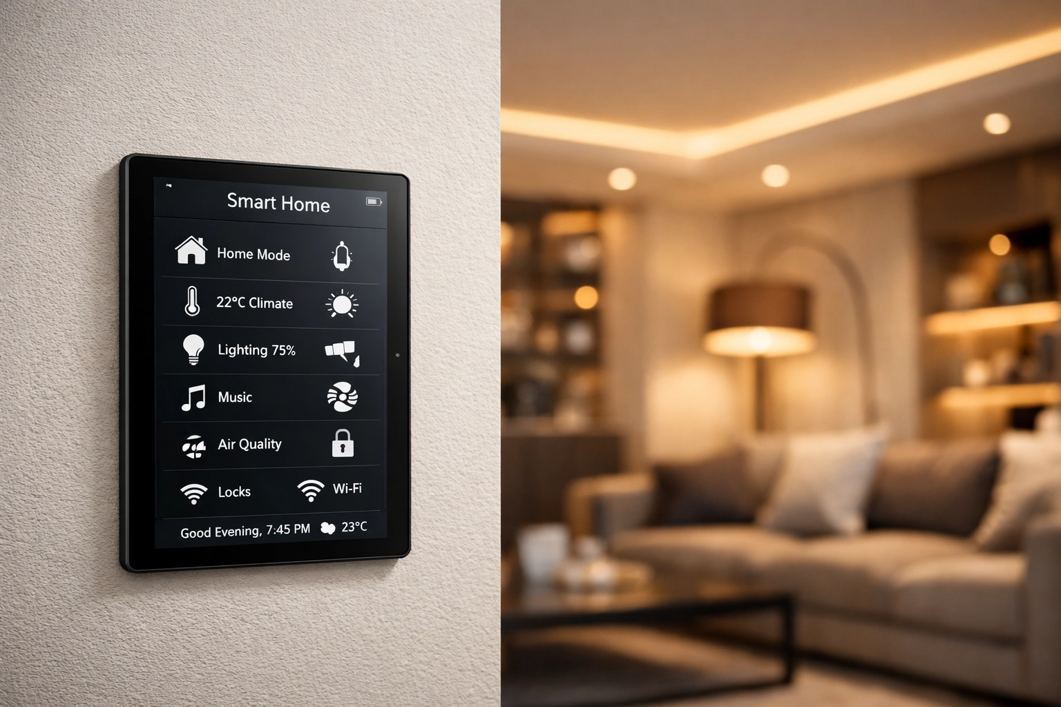 Modern home remodeling Orlando showing smart home technology integration and integrated architectural lighting.