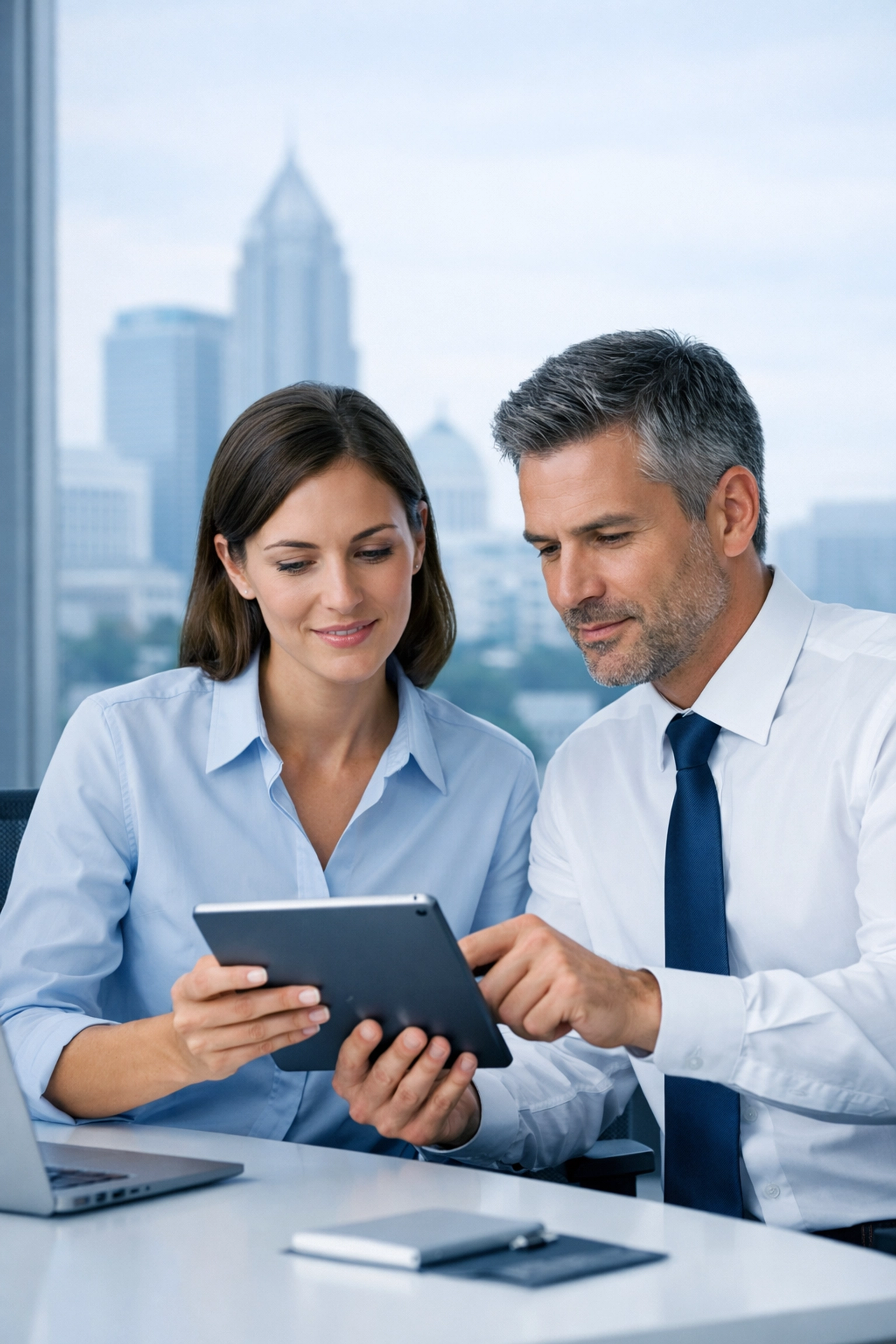 Employees managing operations in a modern office, highlighting a business that isn't owner-dependent for sale.