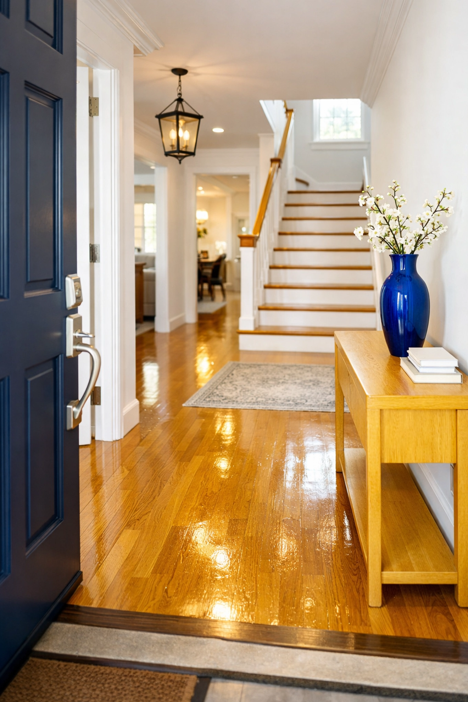An immaculate Hudson home foyer ready for move-in after a complete post construction cleaning service.