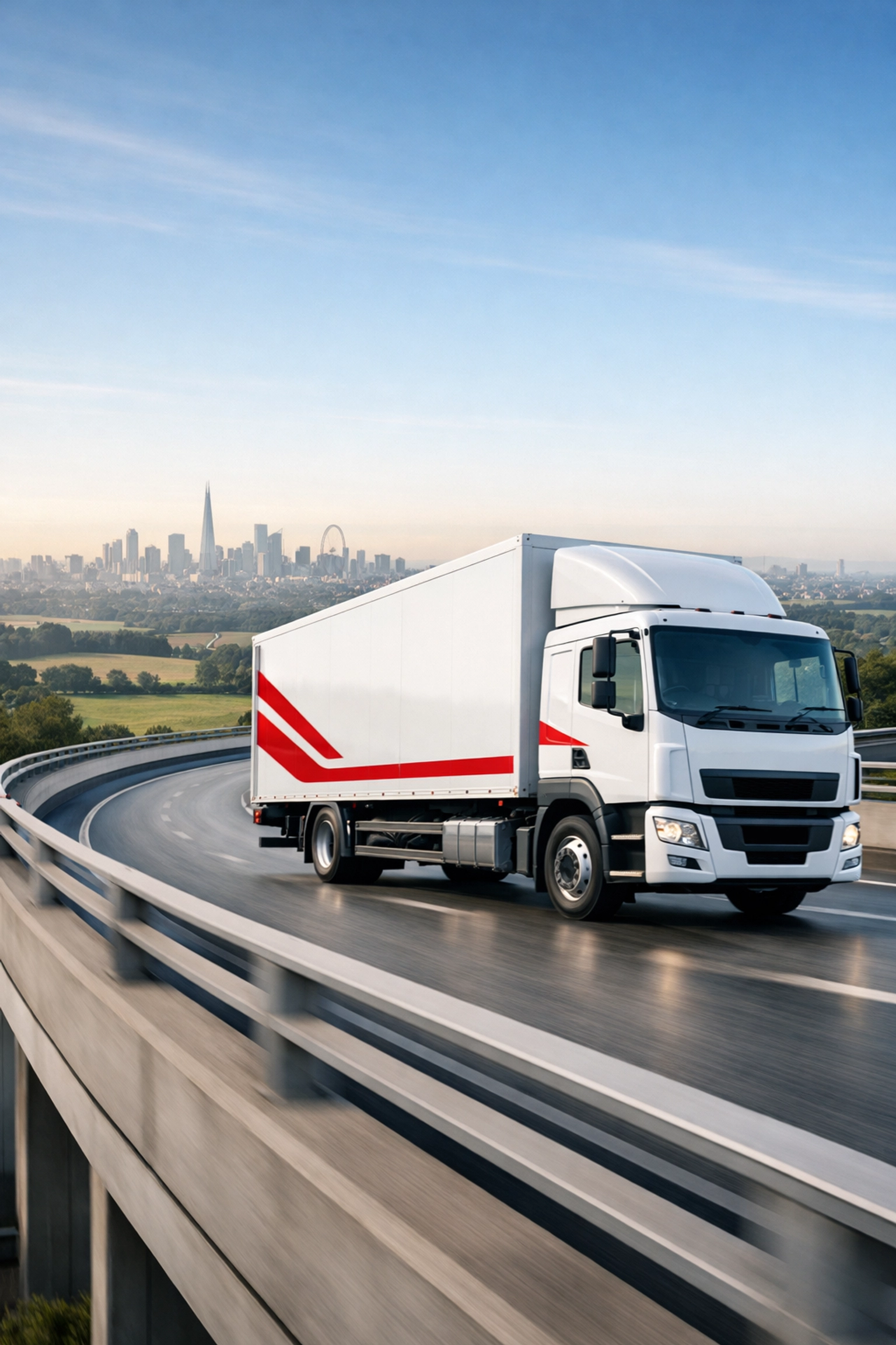 Delivery truck traveling from Hertfordshire to London for efficient retail logistics and fulfilment.