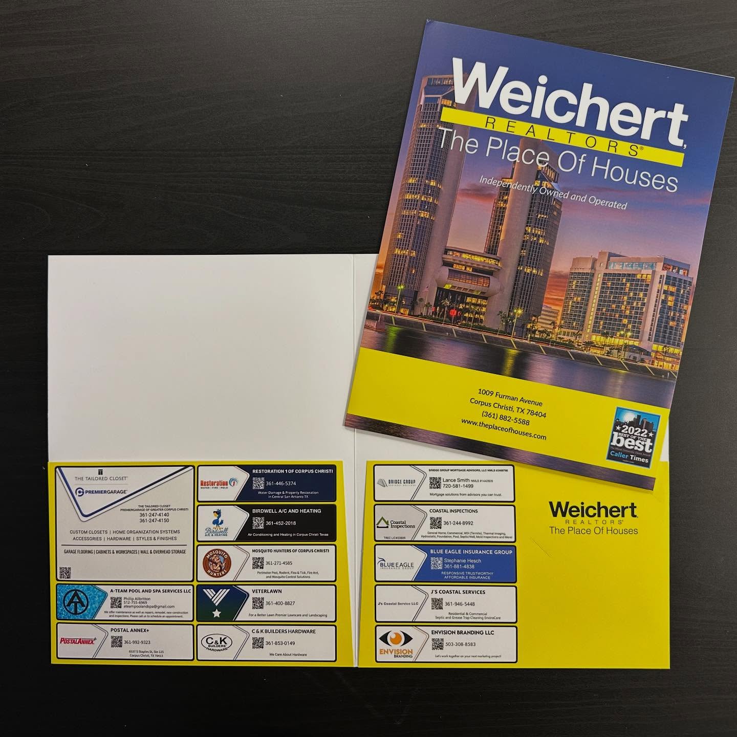 Custom real estate presentation folder for Weichert Realtors
