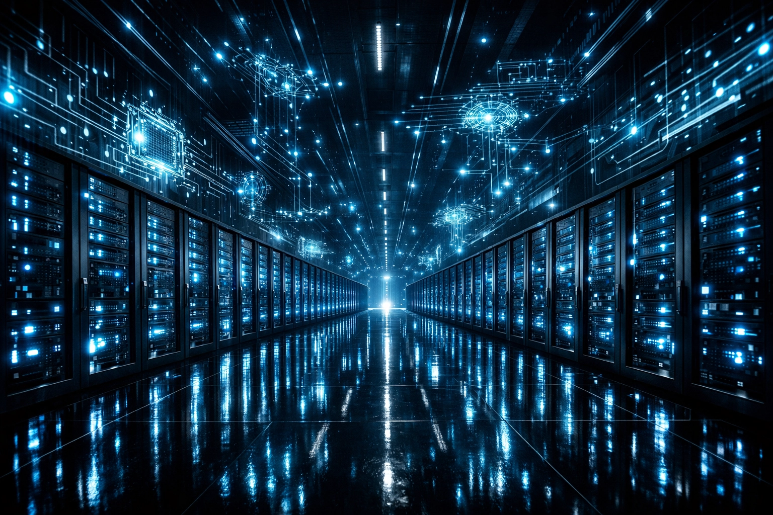 High-performance server infrastructure representing the technical SEO services required for reliable website hosting and speed.