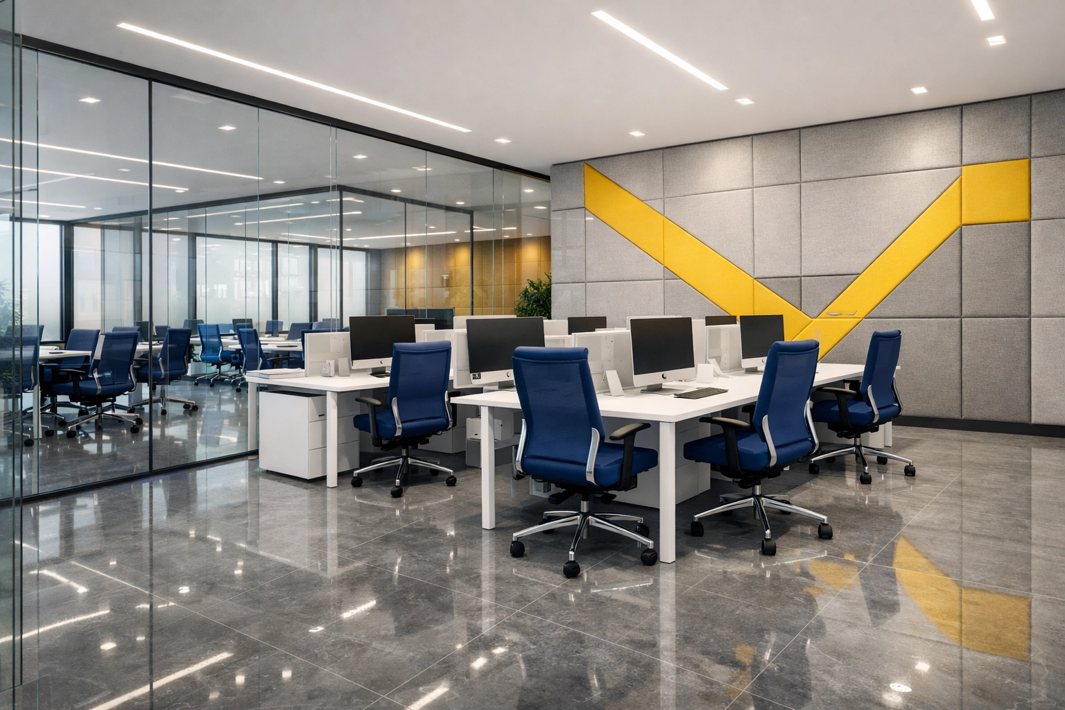 A perfectly clean and organized modern office suite illustrating professional commercial cleaning in North Andover.