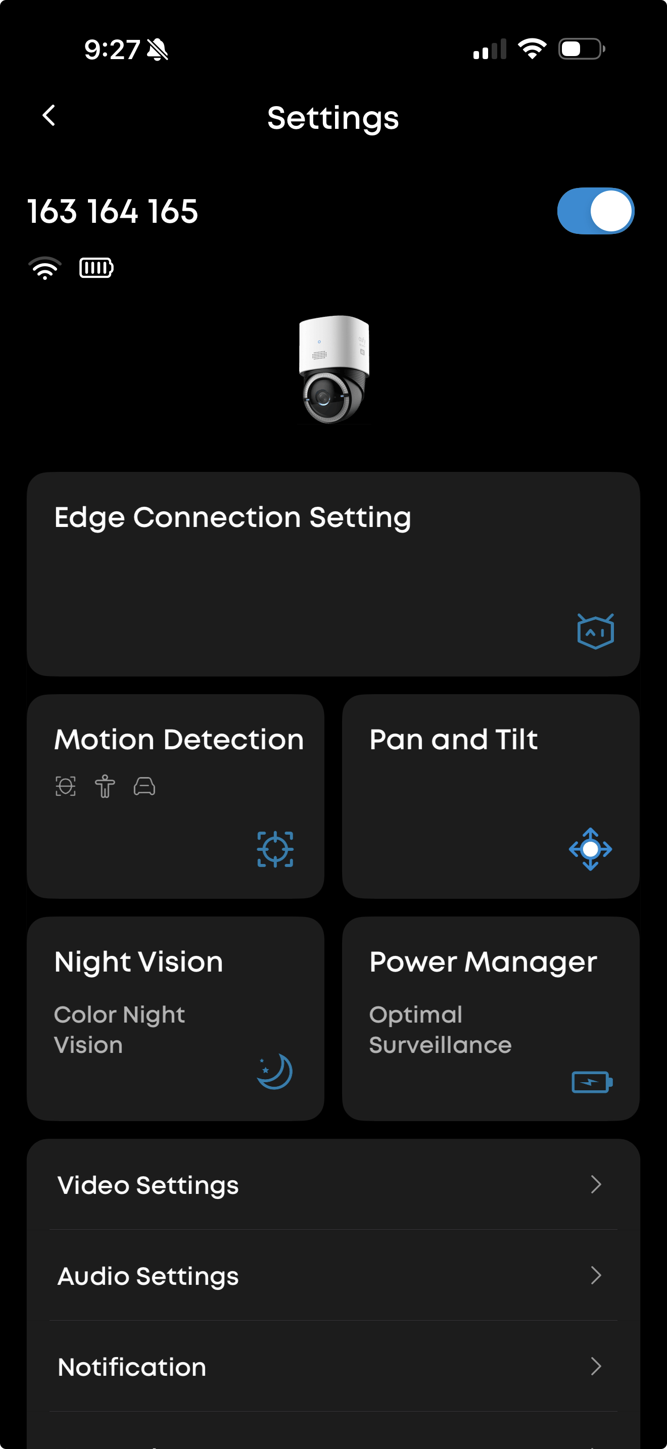 SmartSpot™ app settings screen on a phone (notification and camera options) used to customize your spot alerts at LockRig.