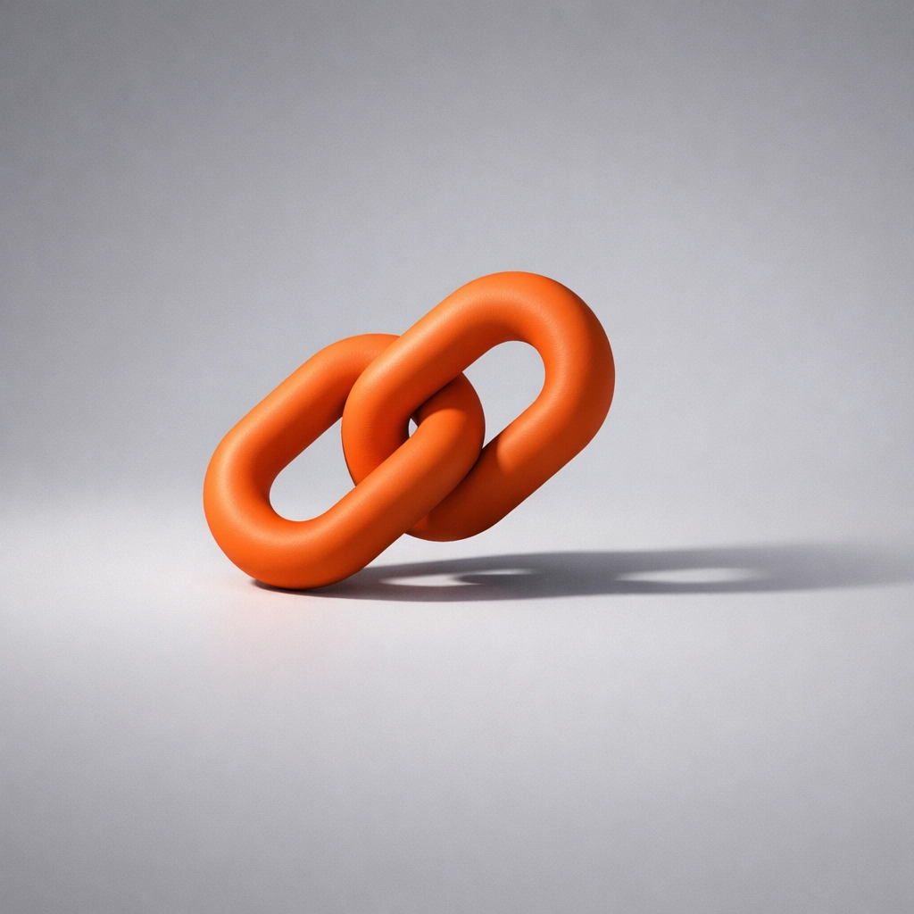 Secure first-party link connection icon illustrating privacy-first tracking and data accuracy.