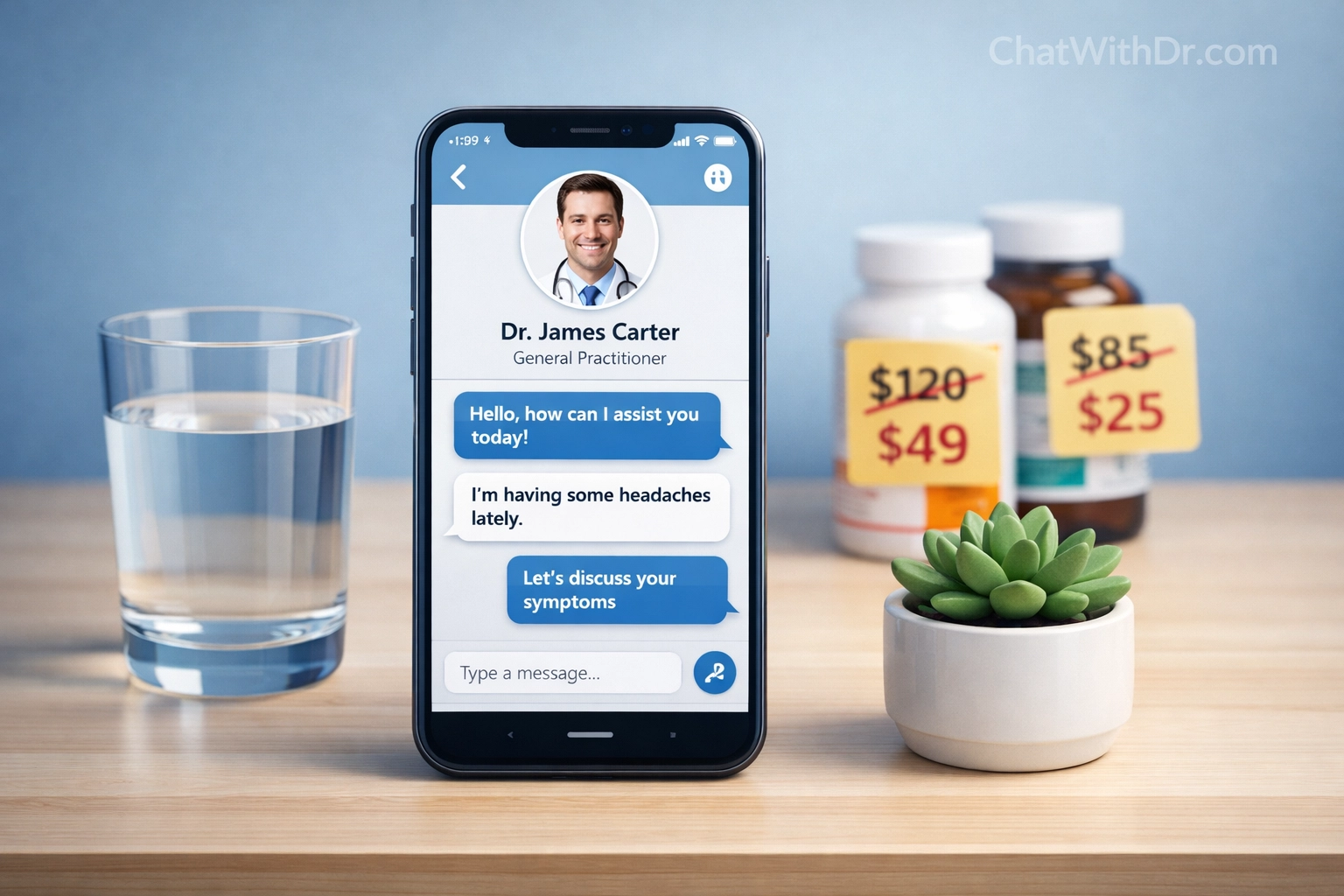 Affordable telehealth consultation on smartphone showing weight loss medication cost savings
