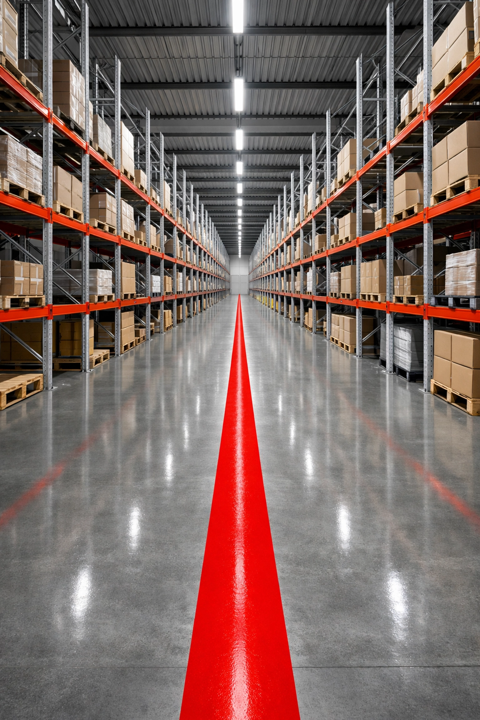 Optimized aisle layout in a Hertford storage facility for efficient warehouse and fulfilment operations.