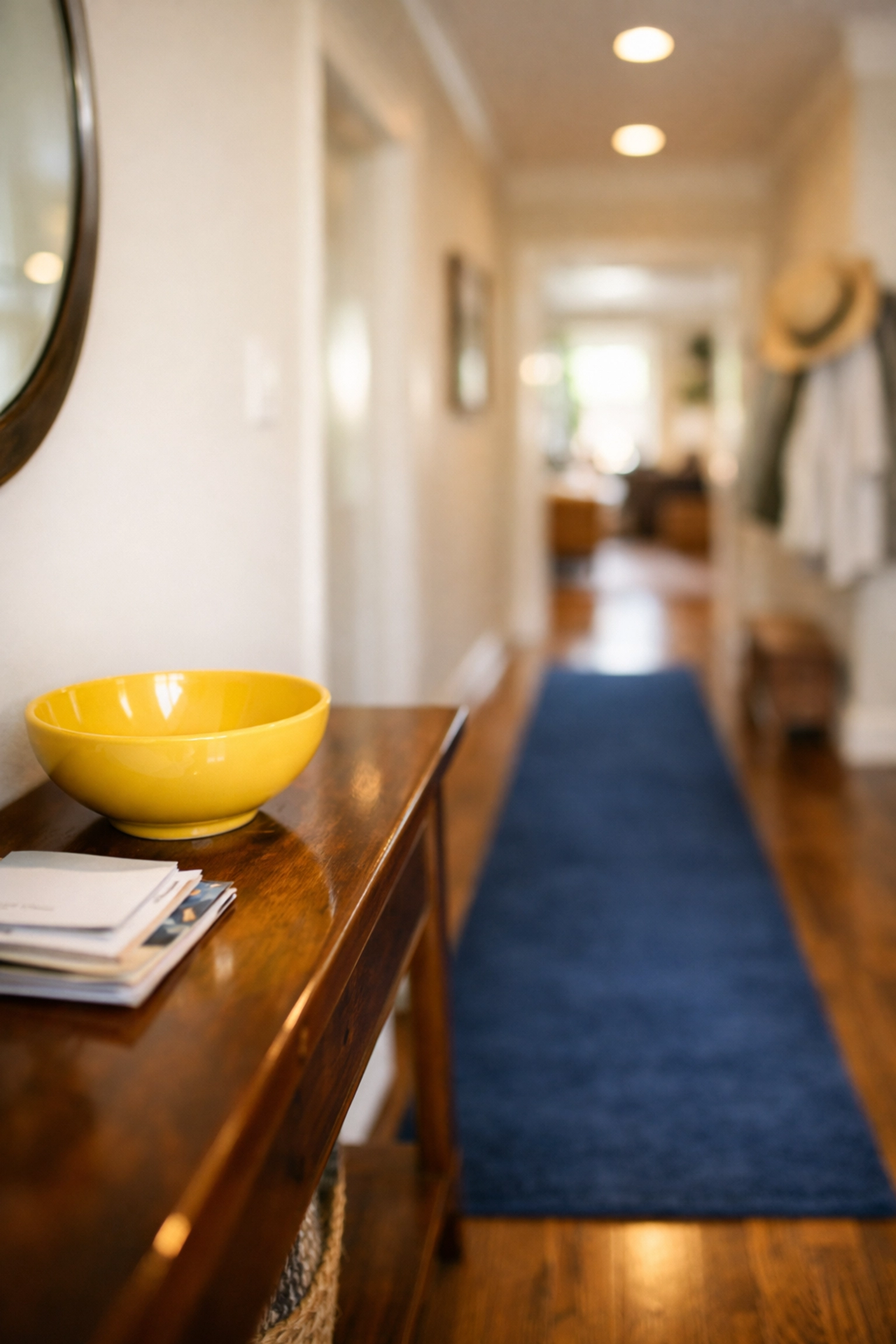 A clean, welcoming entryway and hallway maintained by professional Worcester cleaners.