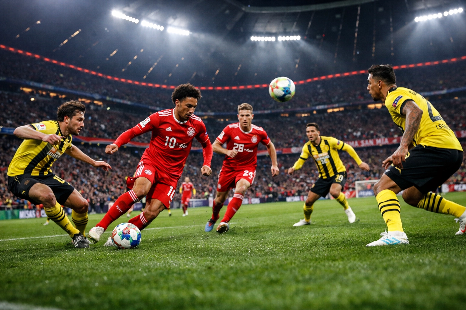 Bayern München Angriff in der Allianz Arena gegen Borussia Dortmund Bundesliga Spiel