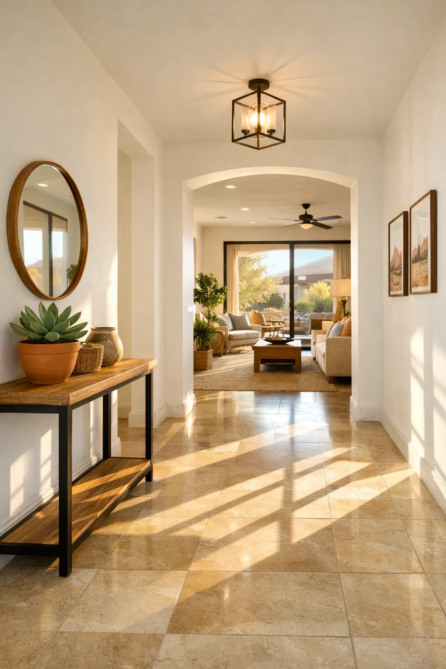 Bright Arizona home entryway with natural sunlight - what buyers notice first