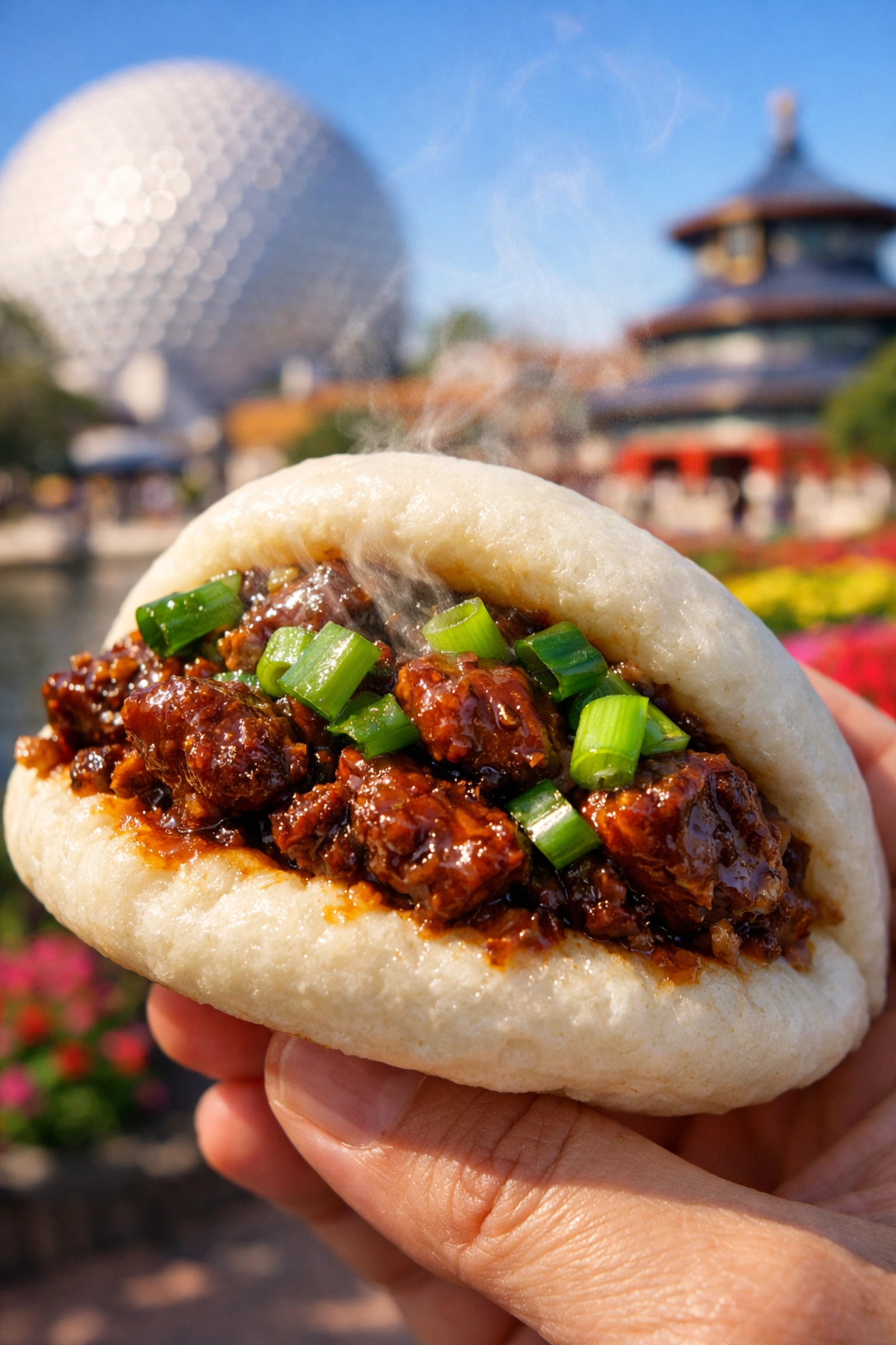 Sha Cha Beef Bao Bun at the EPCOT Flower and Garden Festival Garden Graze food trail.