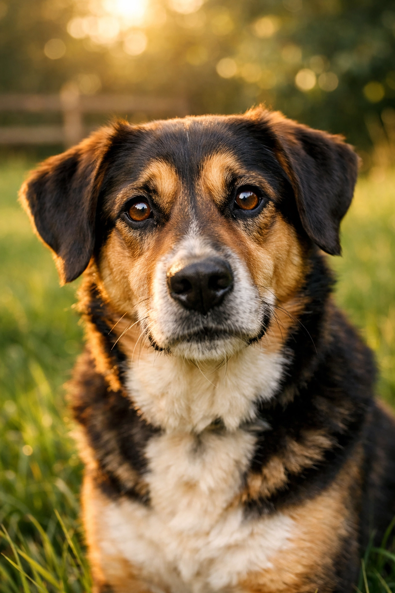 Close-up of a loyal dog at Green Acres K-9 Resort illustrating canine devotion and holistic pet care in Portland.