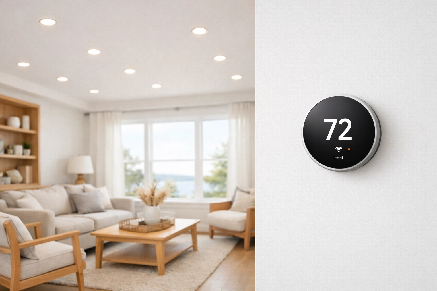 Professional residential lighting and smart thermostat installation by expert electricians in Rockland, Maine.