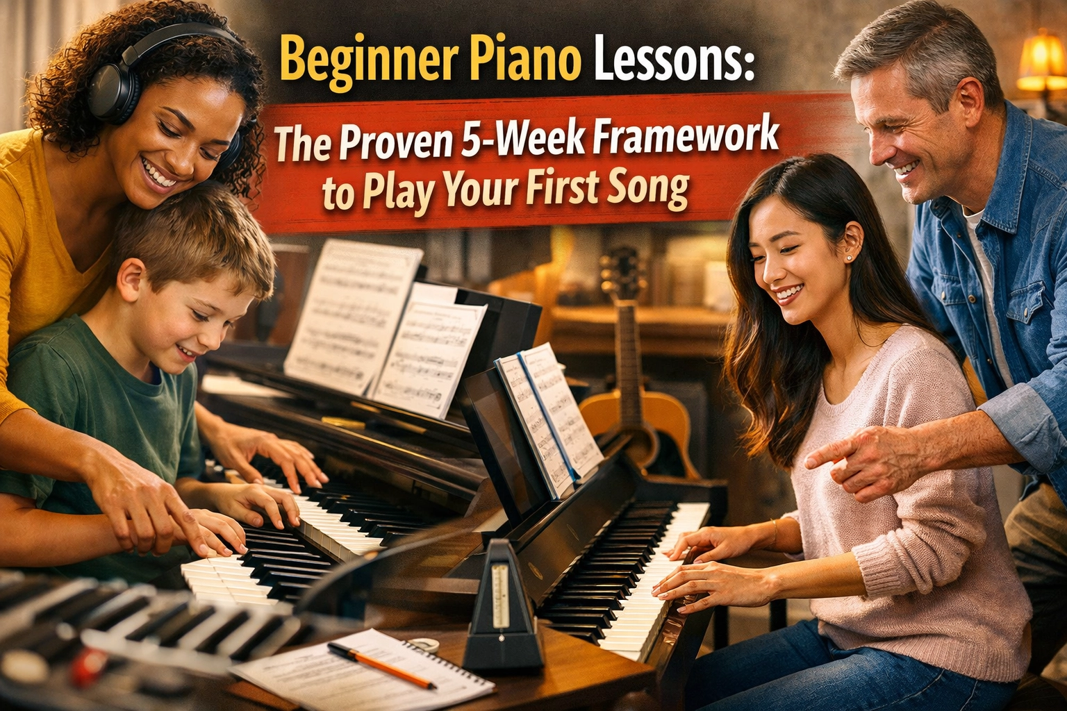 [HERO] Beginner Piano Lessons: The Proven 5-Week Framework to Play Your First Song