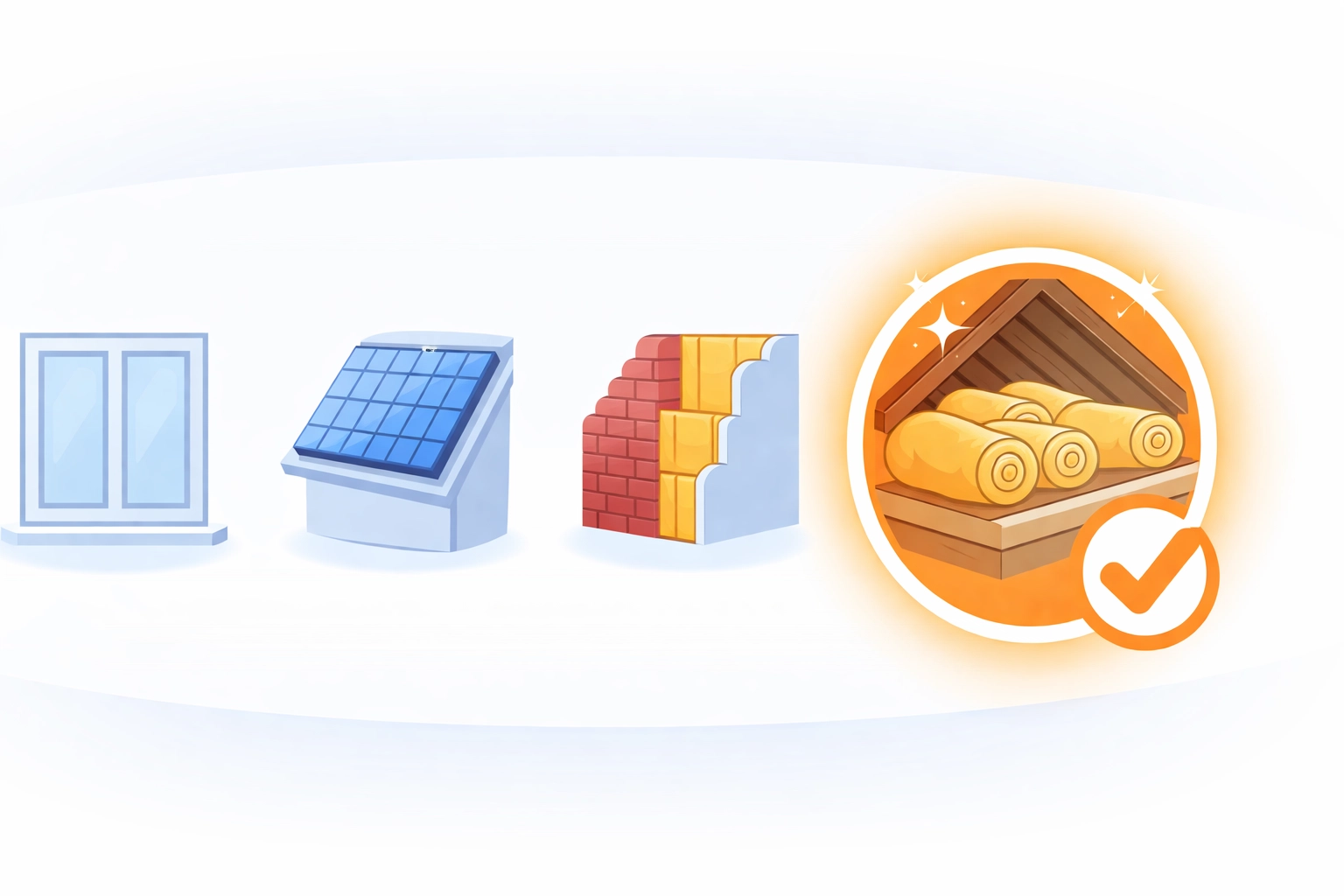 Infographic comparing energy-saving home improvements, with loft insulation highlighted as the best for ROI and quick payback.