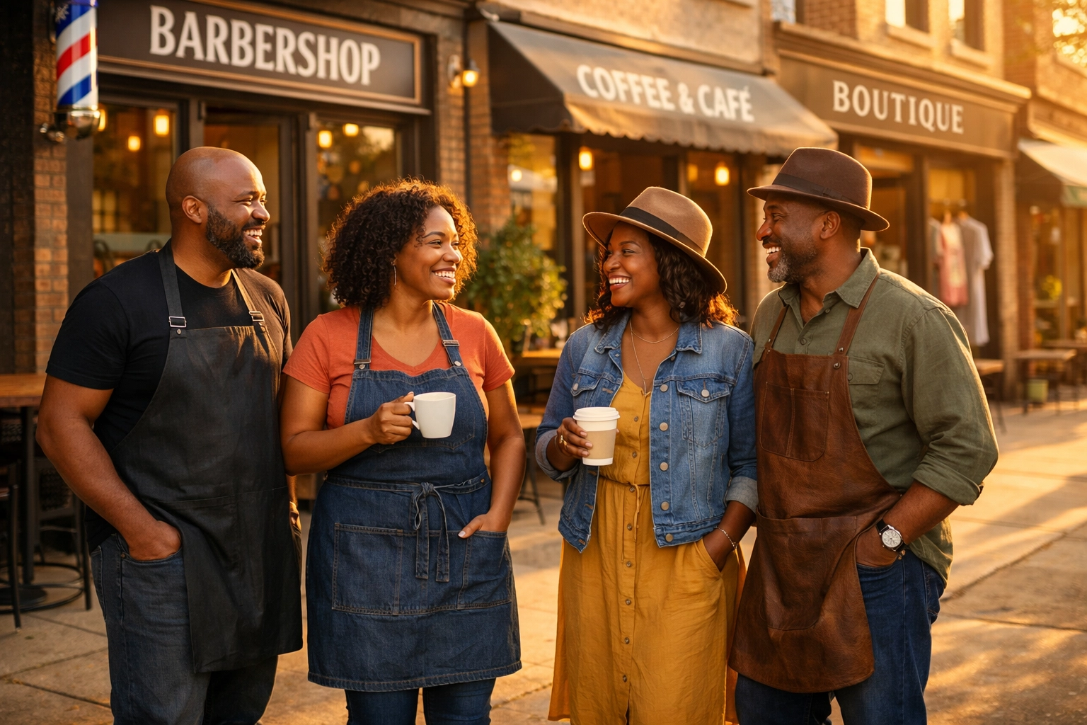 Local small business owners connecting in their neighborhood as part of faith-based business network