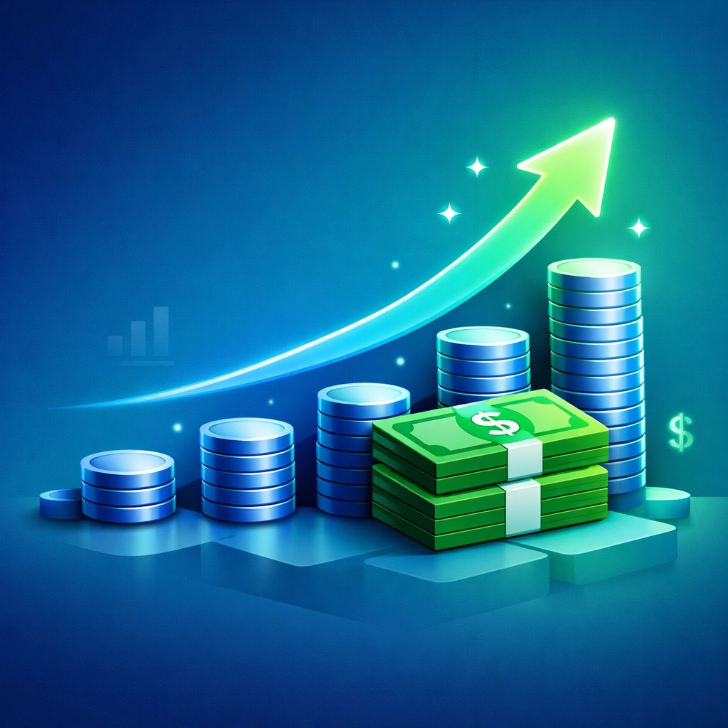 Growing ROI chart showing financial success from quality leads over quantity