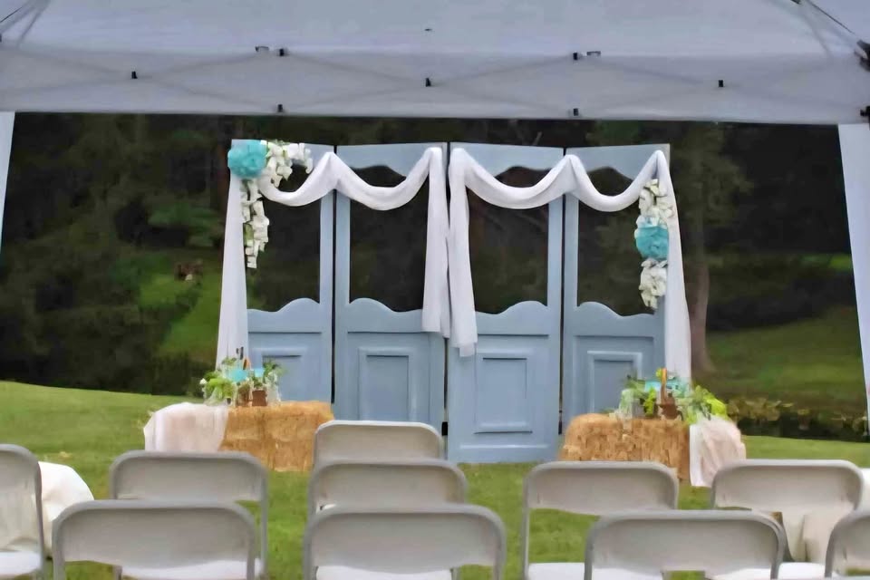 The Vintage Blue Door Backdrop