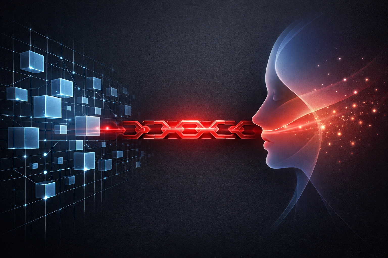 A visionary bridge connecting data-driven AI efficiency with authentic human connection in marketing.