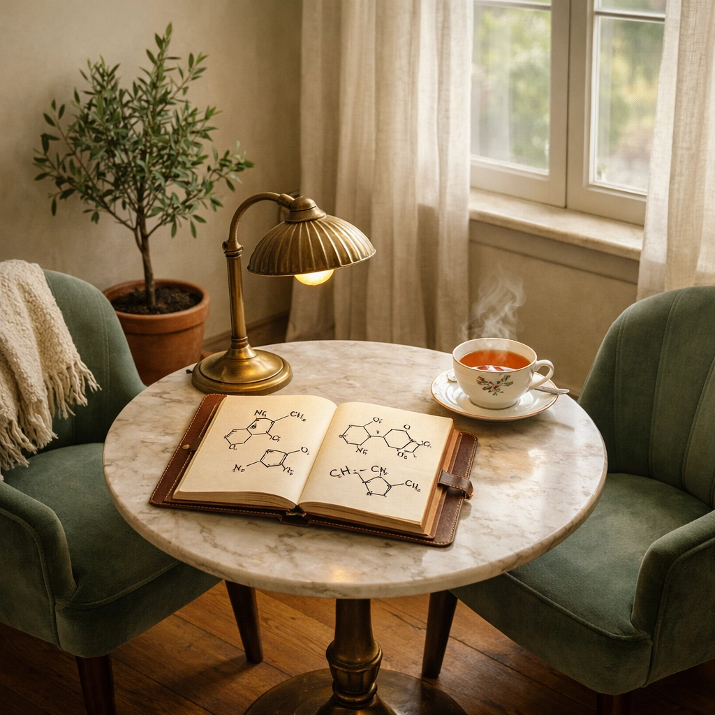 Oxford-style chemistry tutorial setting with one-on-one learning space