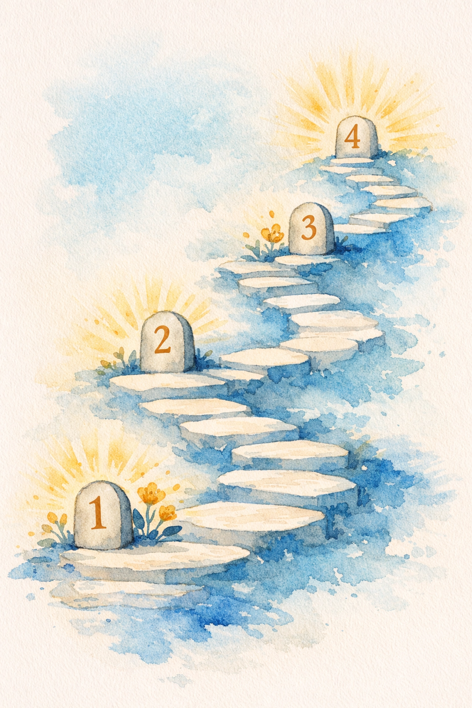 Ascending path with milestones showing gradual growth in social confidence