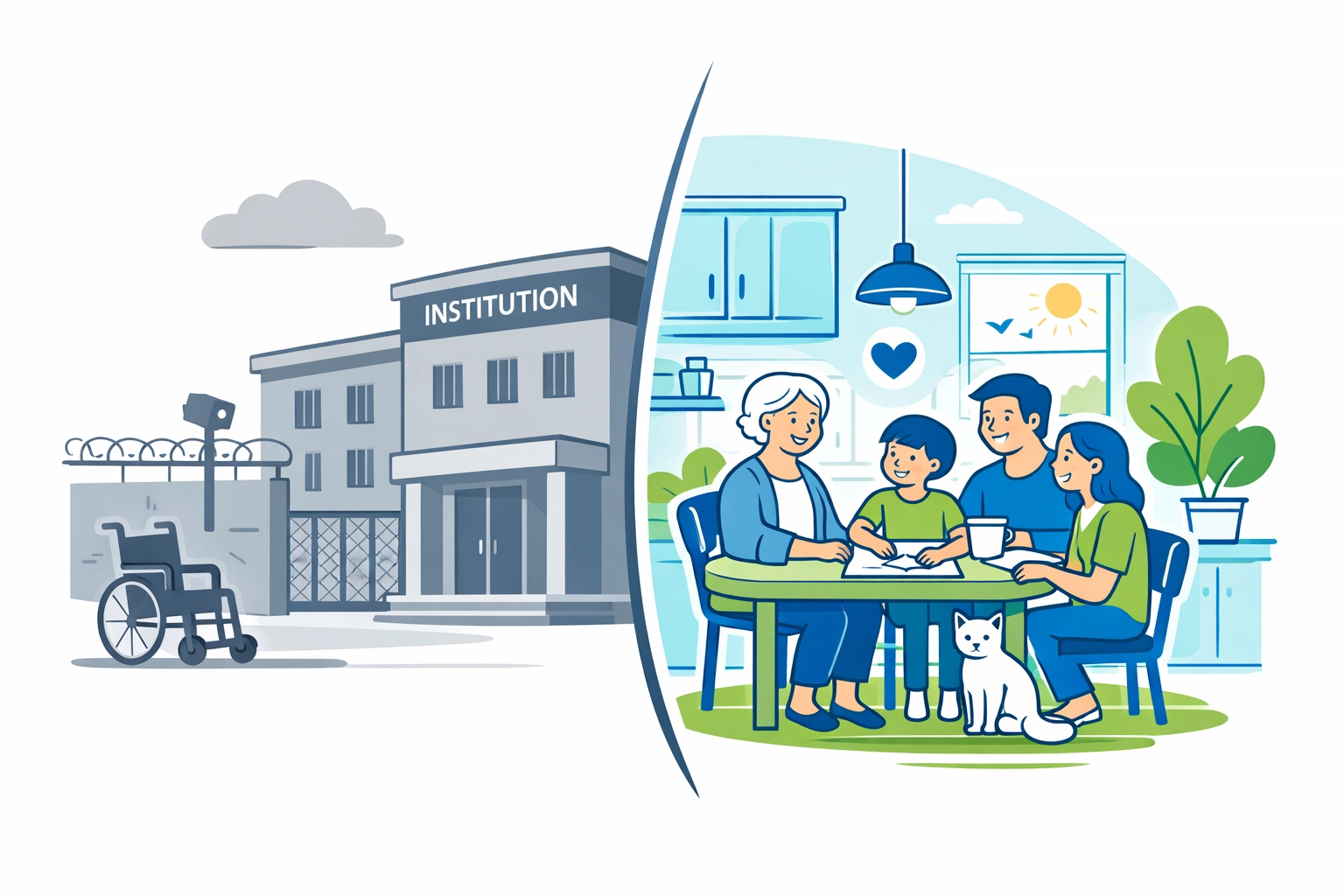 Family choosing home health care over nursing facility in Texas