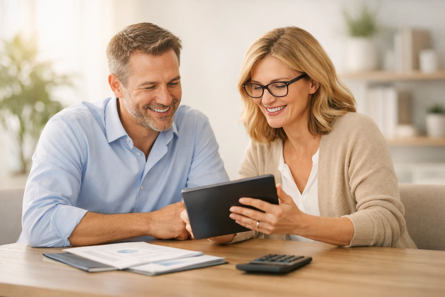 A professional bookkeeper and business owner reviewing financial reports together for strategic growth.