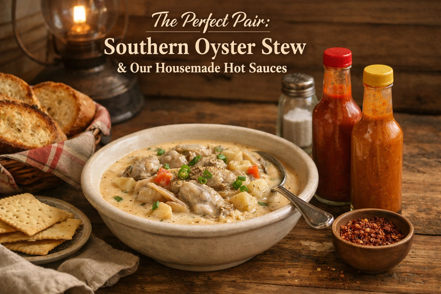 [HERO] The Perfect Pair: Southern Oyster Stew & Our Housemade Hot Sauces
