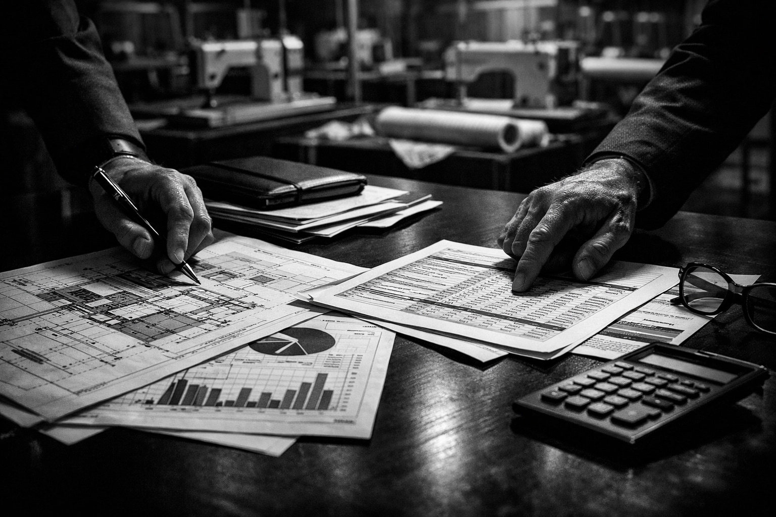 Fashion business planning with production documents and manufacturing facility