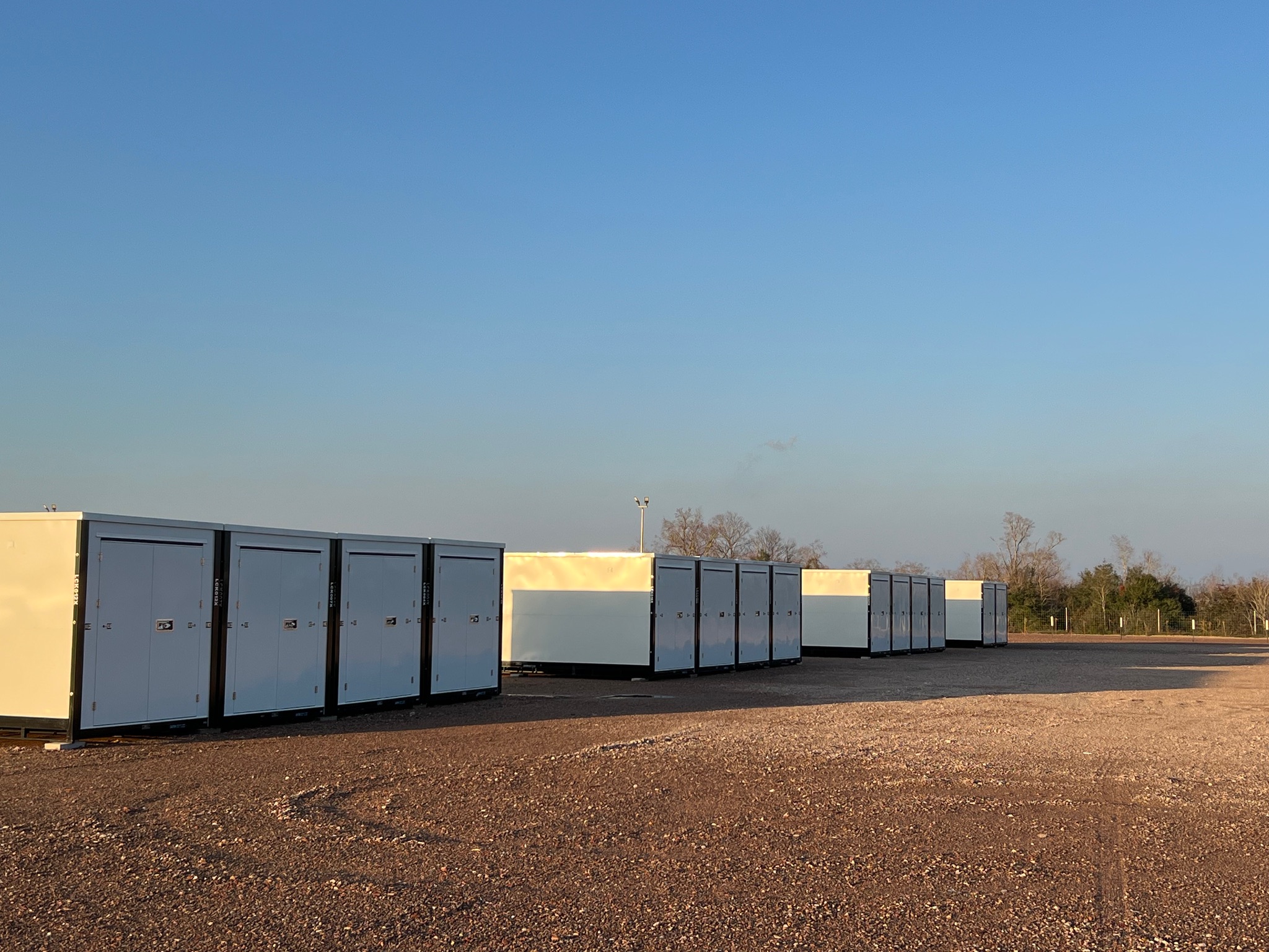 Row of Large Steel Self-Storage Containers