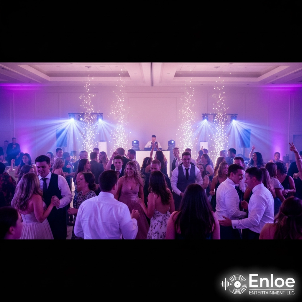 Packed dance floor because of wedding DJ in Houston, Texas 