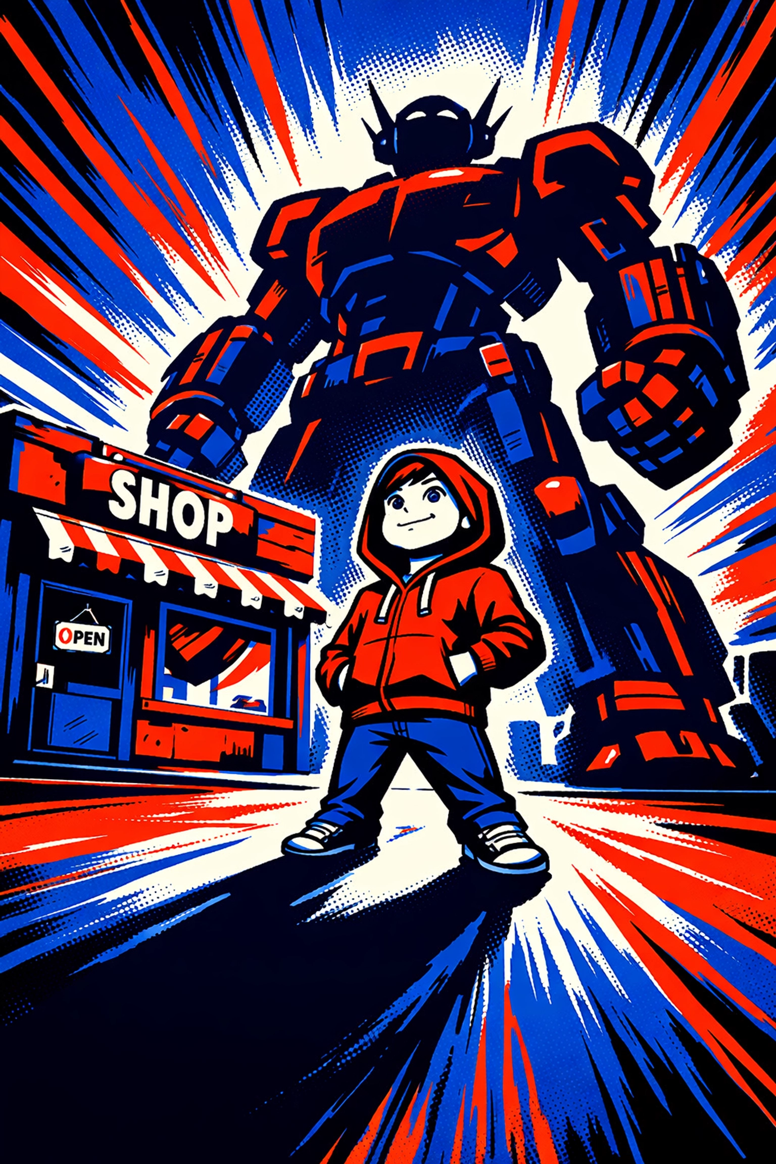 Entrepreneur with a powerful shadow representing small business scaling with AI tools.