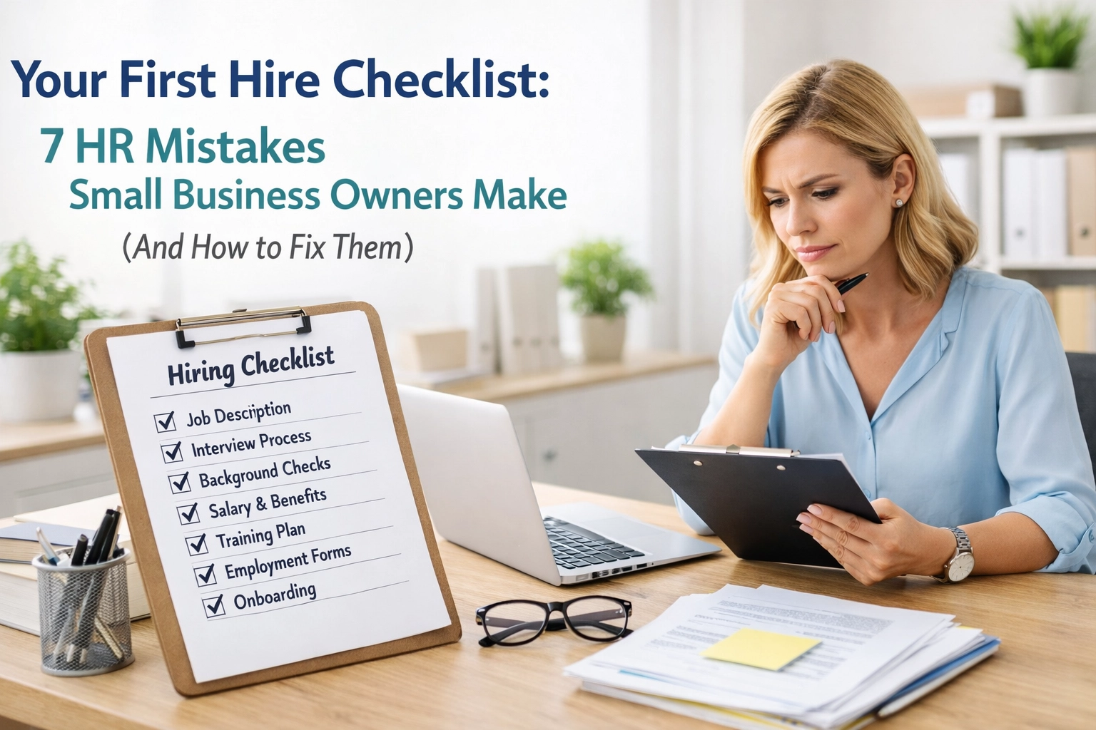 [HERO] Your First Hire Checklist: 7 HR Mistakes Small Business Owners Make (And How to Fix Them)