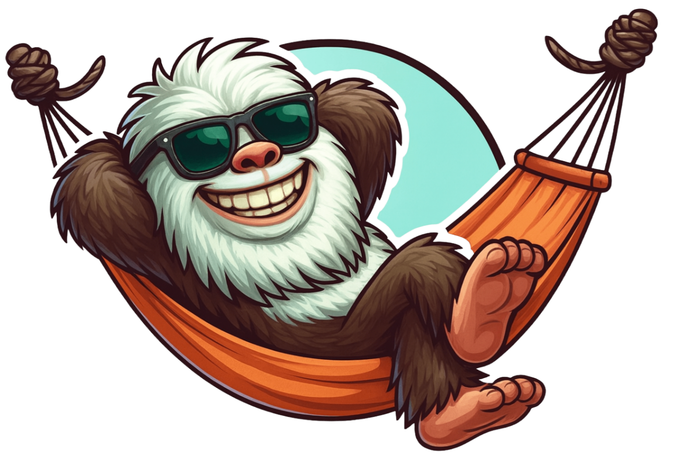 Cartoon Sloth Lounging in Hammock