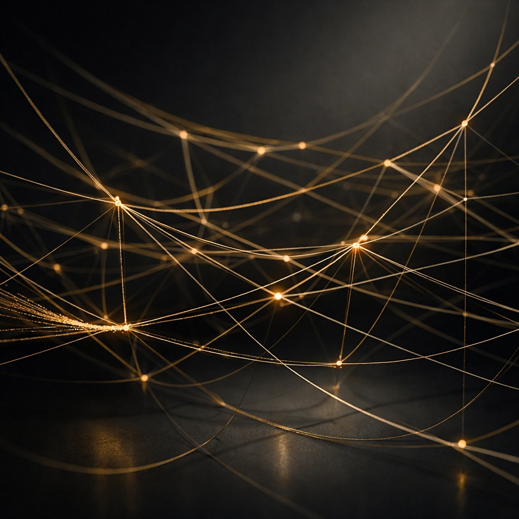 Interconnected network illustrating guanxi relationships in Chinese business culture