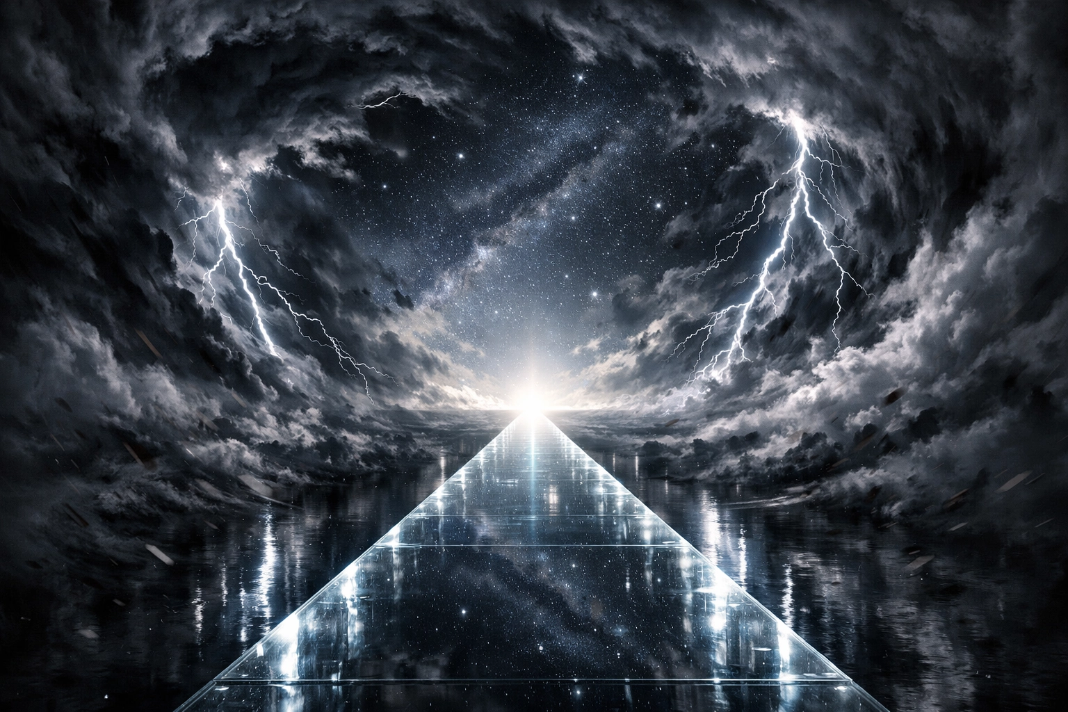 A calm path through a storm representing how high performing leaders use nervous system regulation for clarity.