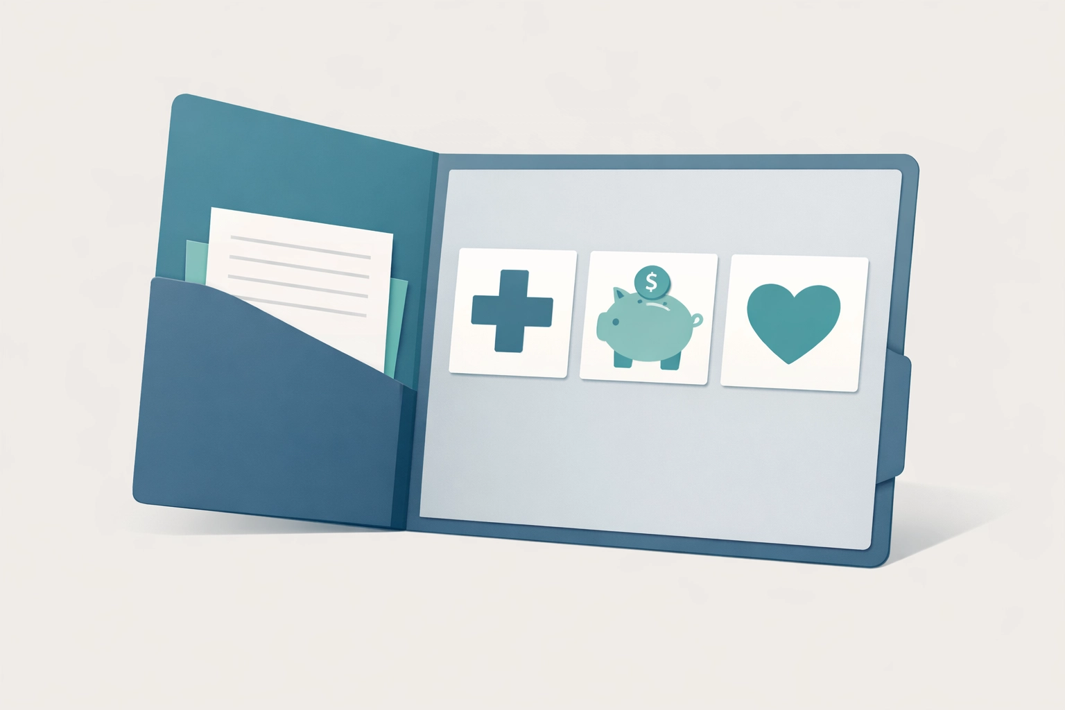 Employee benefits administration package with health insurance and retirement plan options